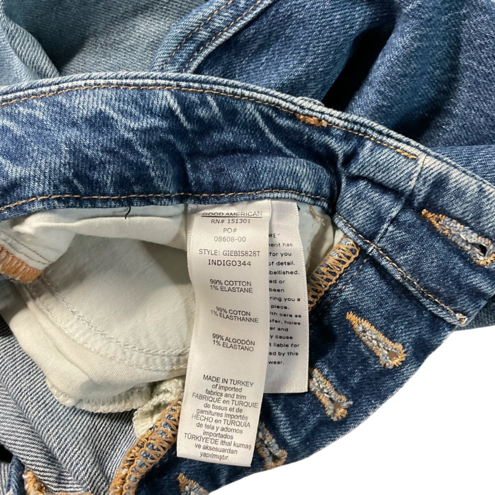 Good American Women's Indigo High Rise Straight Leg Button Fly Jeans Size 6 - Picture 7 of 13